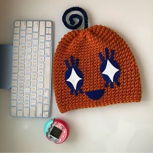 Memetchi tamagotchi crochet hat